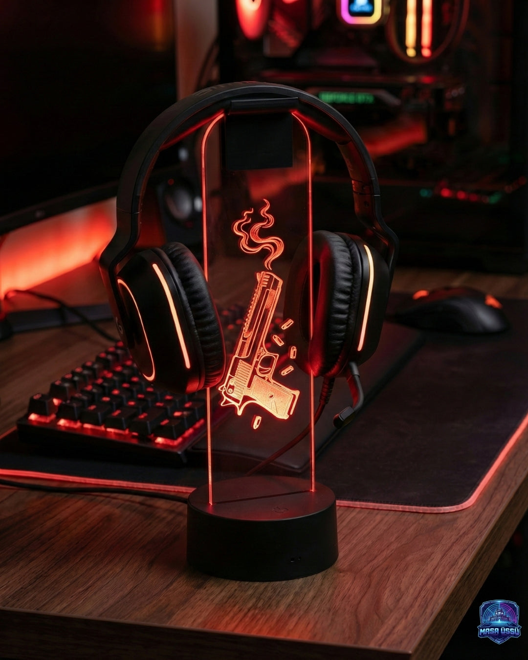 DEAGLE SİLAH TEMALI RGB KULAKLIK TUTACAĞI