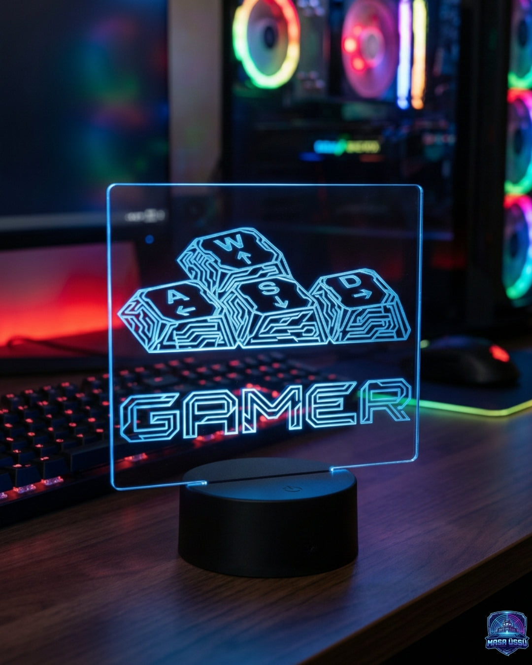 GAMER WASD MASA ÜSTÜ RGB DEKARASYON