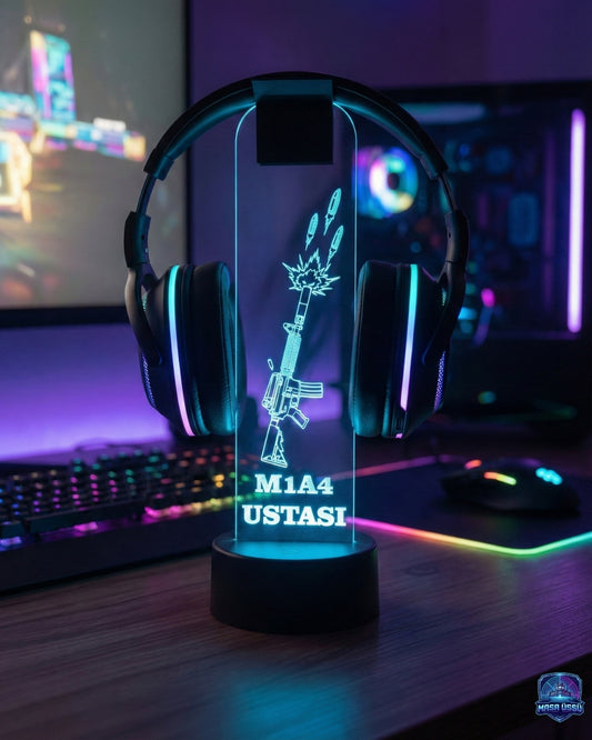 M1A4 SİLAH TEMALI RGB KULAKLIK TUTACAĞI