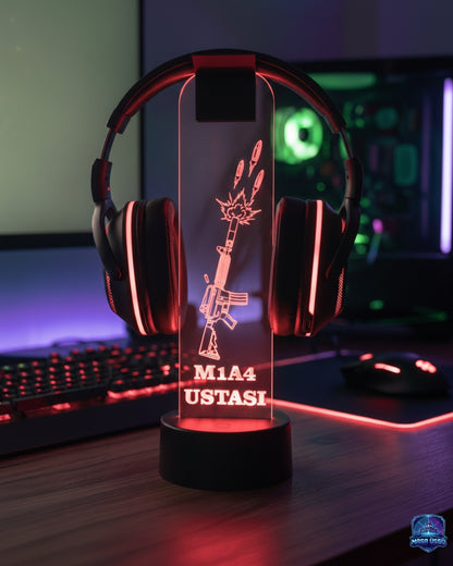 M1A4 SİLAH TEMALI RGB KULAKLIK TUTACAĞI