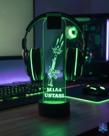 M1A4 SİLAH TEMALI RGB KULAKLIK TUTACAĞI