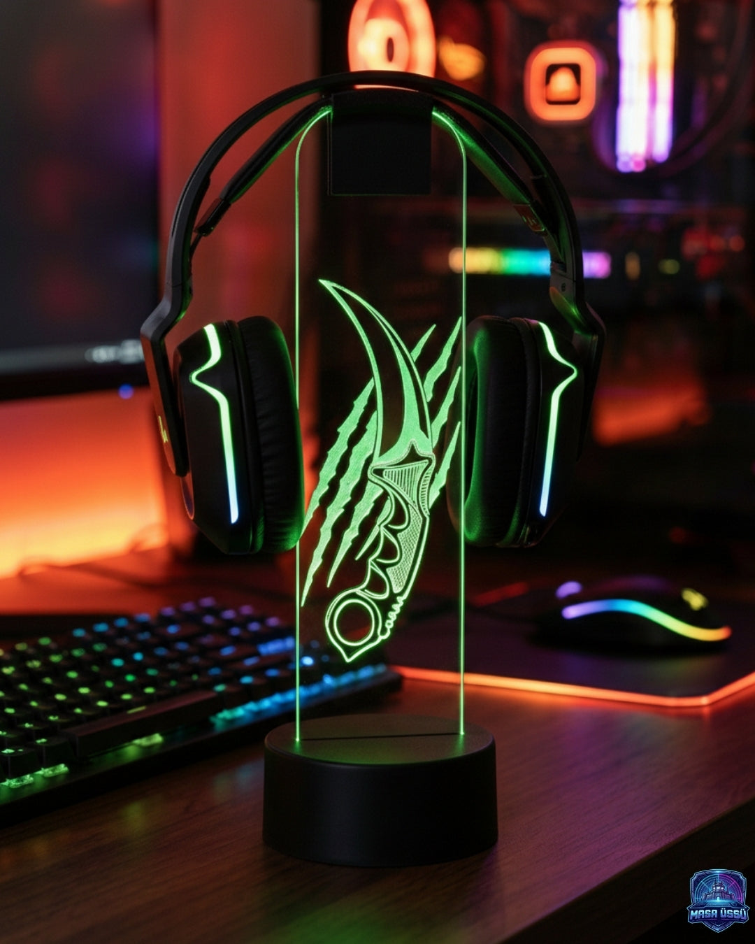 KARAMBİT BIÇAK TEMALI RGB KULAKLIK TUTACAĞI