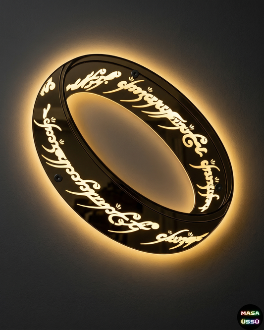 Yüzüklerin Efendisi Yüzük Tasarımlı Işıklı Dekoratif Duvar Lambası