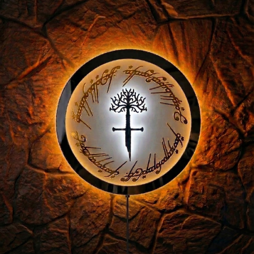 Yüzüklerin Efendisi Gondor Ak Ağacı ve Narsil Kılıcı Işıklı Duvar Lambası