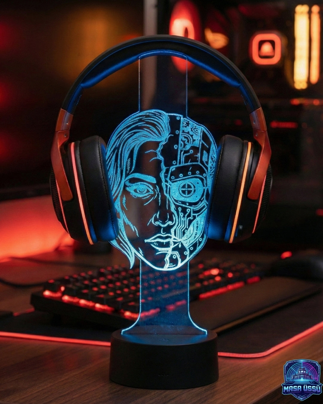 ROBOTİK İNSAN TEMALI RGB KULAKLIK TUTACAĞI