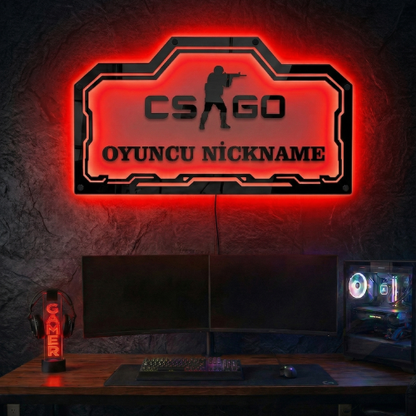 Kişiye Özel CS GO Temalı Akıllı RGB Duvar Dekoru