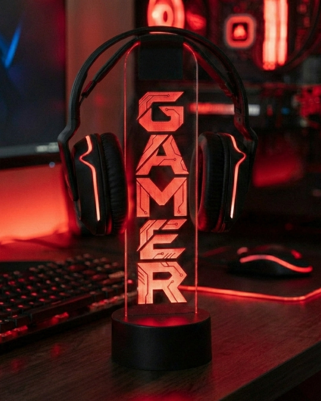 DİKEY GAMER YAZILI KULAKLIK STANDI