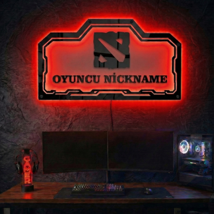 Kişiye Özel DOTA Temalı Akıllı RGB Duvar Dekoru