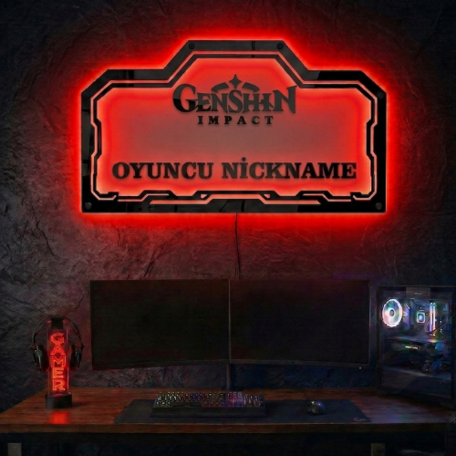 Kişiye Özel Genshin Impact Temalı Akıllı RGB Duvar Dekoru