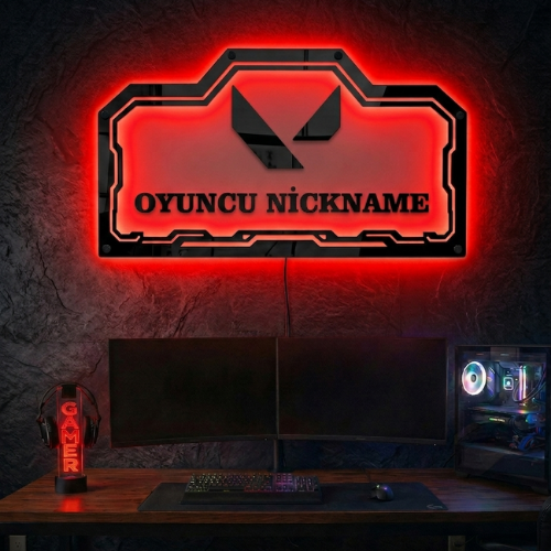 Kişiye Özel VALORANT Temalı Akıllı RGB Duvar Dekoru