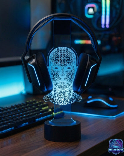 ÇİZGİLİ İNSAN KAFASI TEMALI RGB KULAKLIK TUTACAĞI