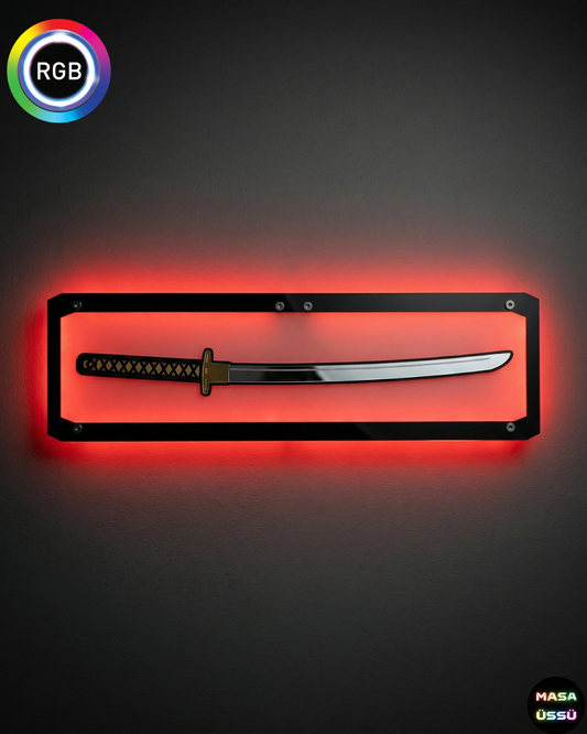 Katana Samuray Kılıcı Tasarımlı RGB LED Işıklı Duvar Lambası