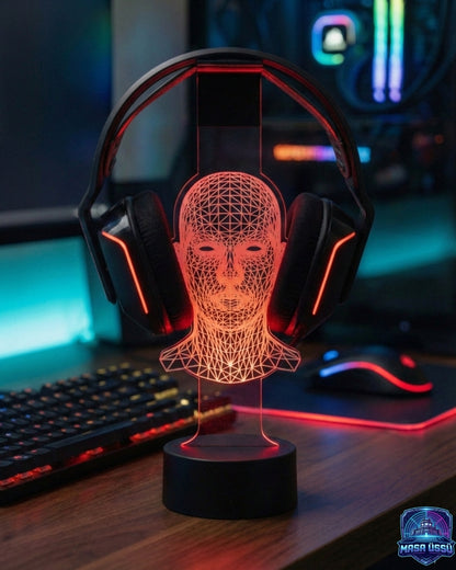 ÇİZGİLİ İNSAN KAFASI TEMALI RGB KULAKLIK TUTACAĞI